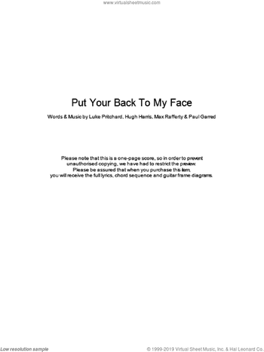Put Your Back To My Face