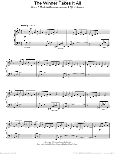 The Winner Takes It All, (intermediate)