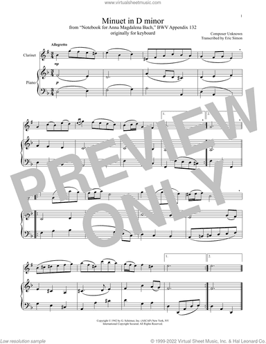 Minuet In D Minor, BWV Appendix 132