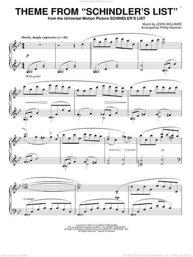Theme from Schindler's List (arr. Phillip Keveren)