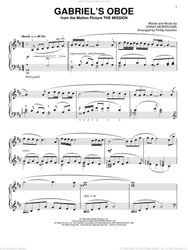 Gabriel's Oboe (from The Mission) (arr. Phillip Keveren)