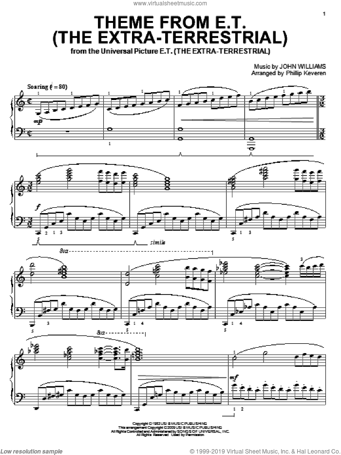 Theme from E.T. (The Extra-Terrestrial) (arr. Phillip Keveren)