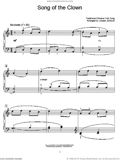 Song Of The Clown (arr. Joseph Johnson)