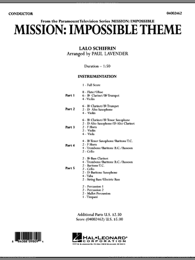 Mission: Impossible Theme (arr. Paul Lavender)