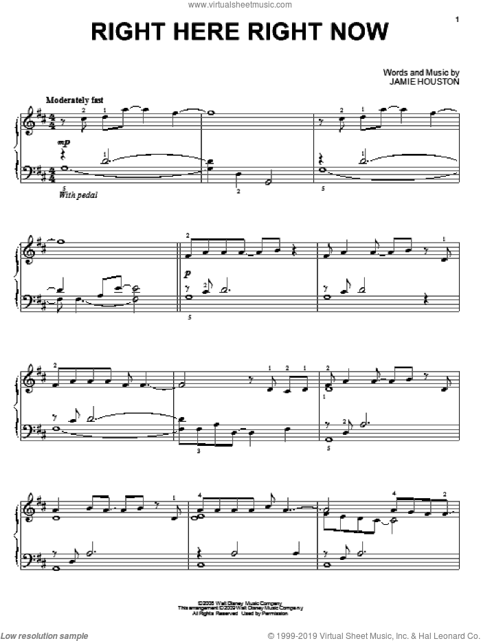 Right Here Right Now, (intermediate)
