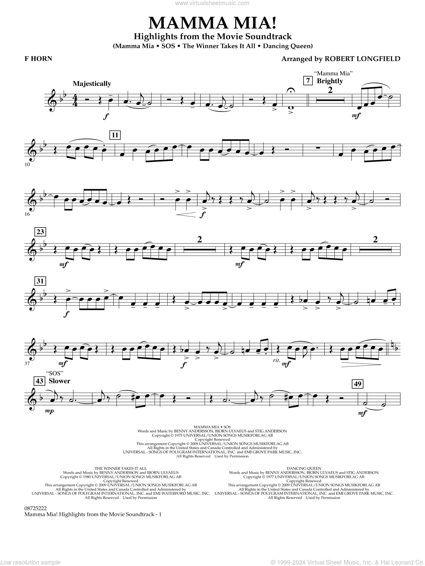 Mamma Mia!, highlights from the movie soundtrack