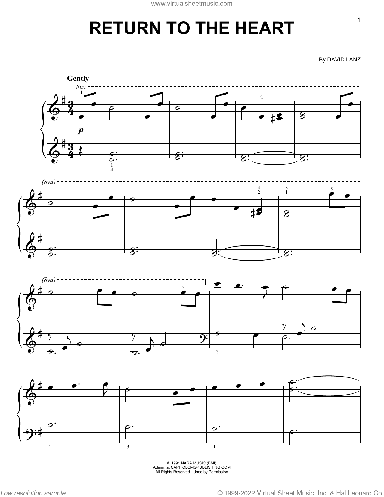 Return To The Heart, (easy)