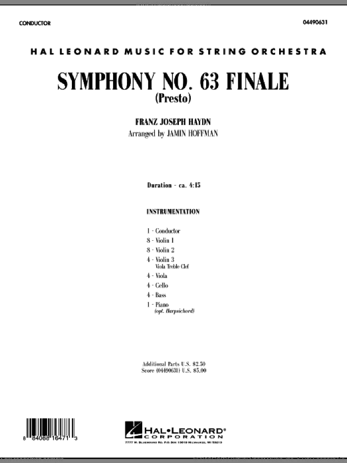 Symphony No. 63 Finale (Presto) (COMPLETE)