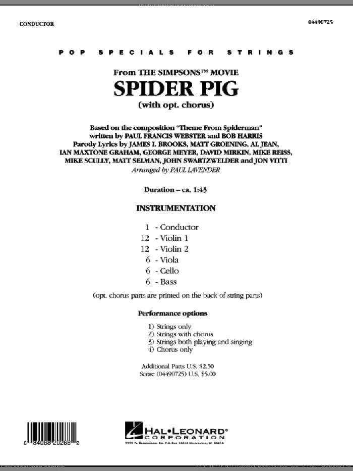Spider Pig (from The Simpsons) (COMPLETE)