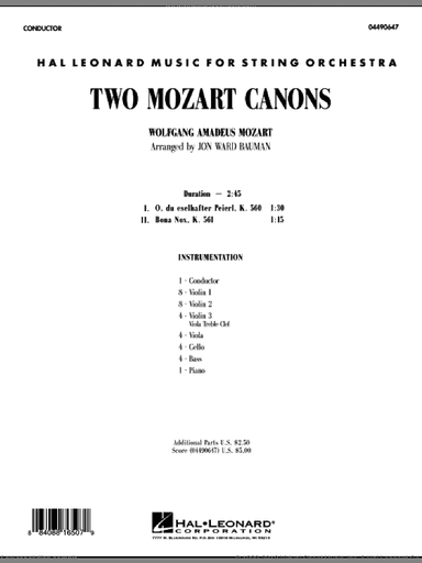 Two Mozart Canons (COMPLETE)