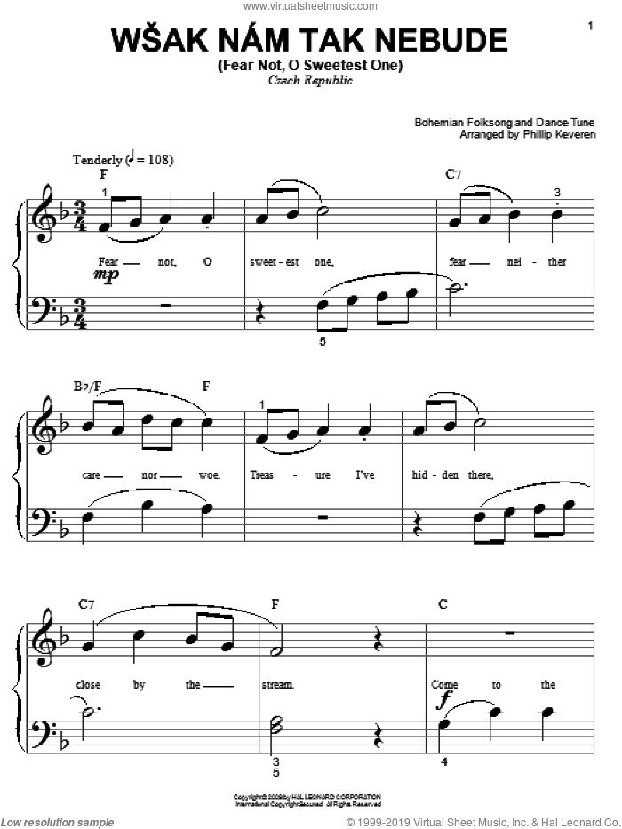 Wsak Nam Tak Nebude (Fear Not, O Sweetest One) (arr. Phillip Keveren)
