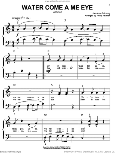 Water Come A Me Eye (arr. Phillip Keveren)