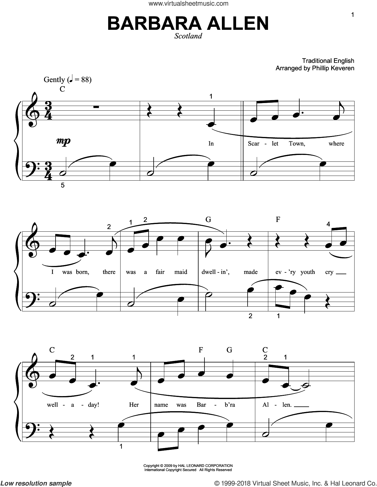 Barbara Allen (arr. Phillip Keveren)