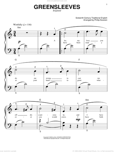 Greensleeves (arr. Phillip Keveren)