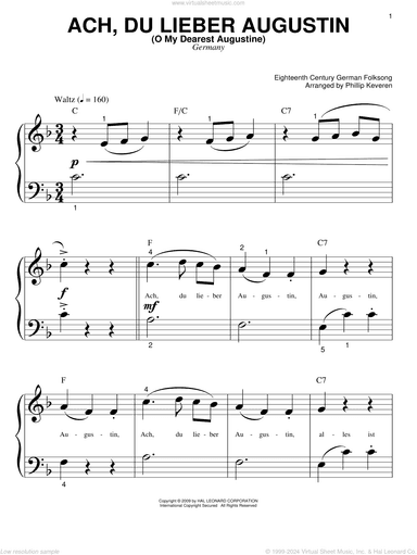 Ach Du Lieber Augustin (O My Dearest Augustine) (arr. Phillip Keveren)