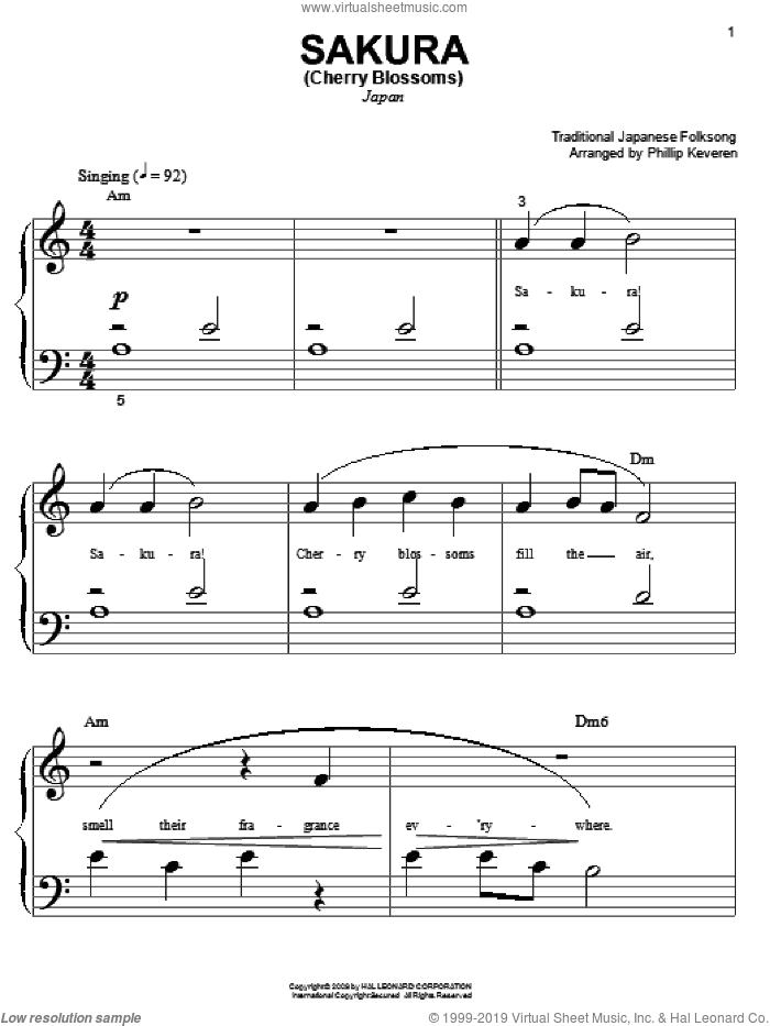 Sakura (Cherry Blossoms) (arr. Phillip Keveren)