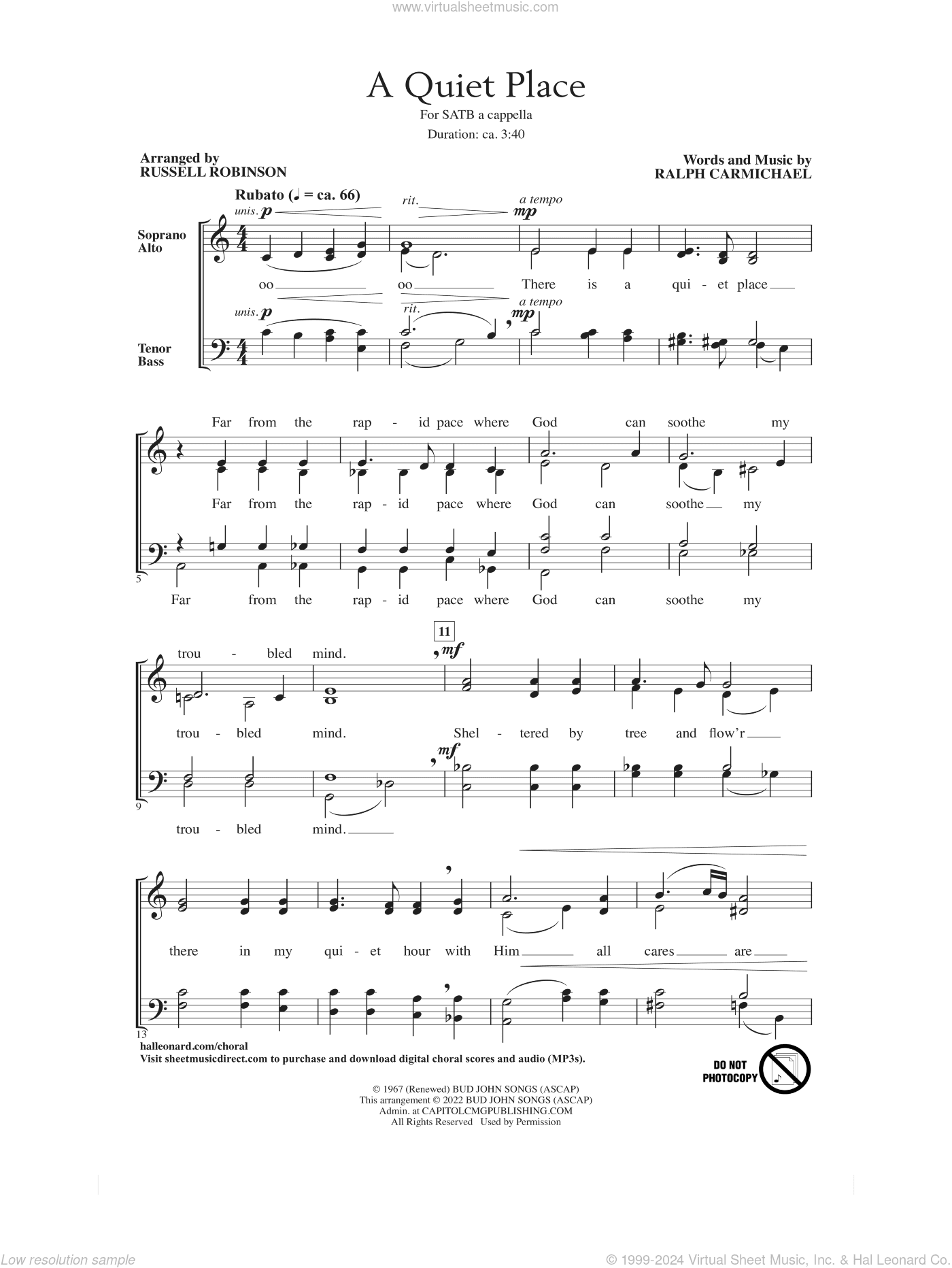 A Quiet Place (arr. Russell Robinson)