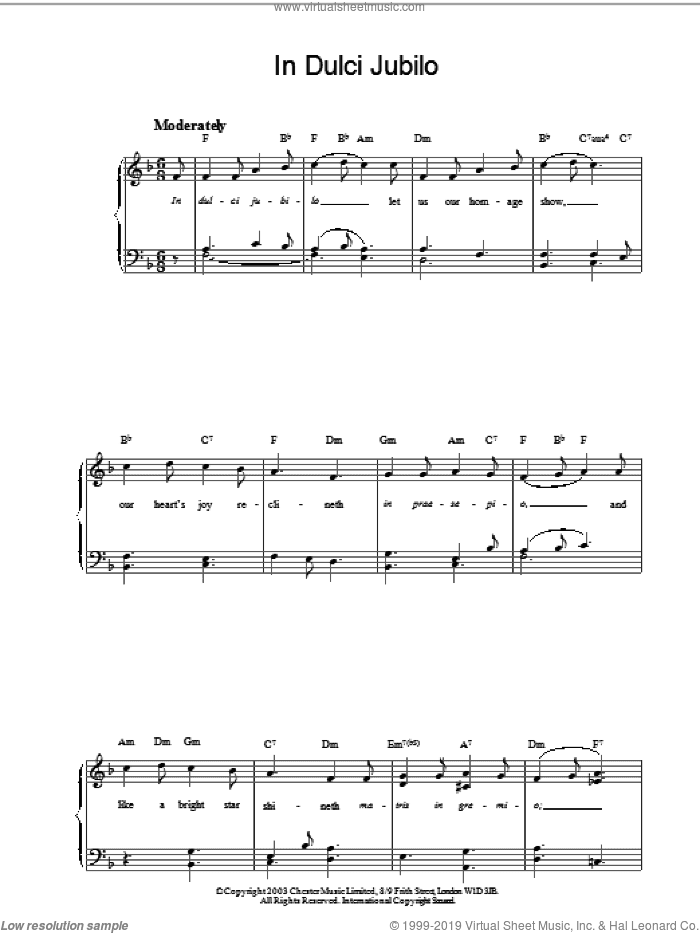 In Dulci Jubilo, (intermediate)