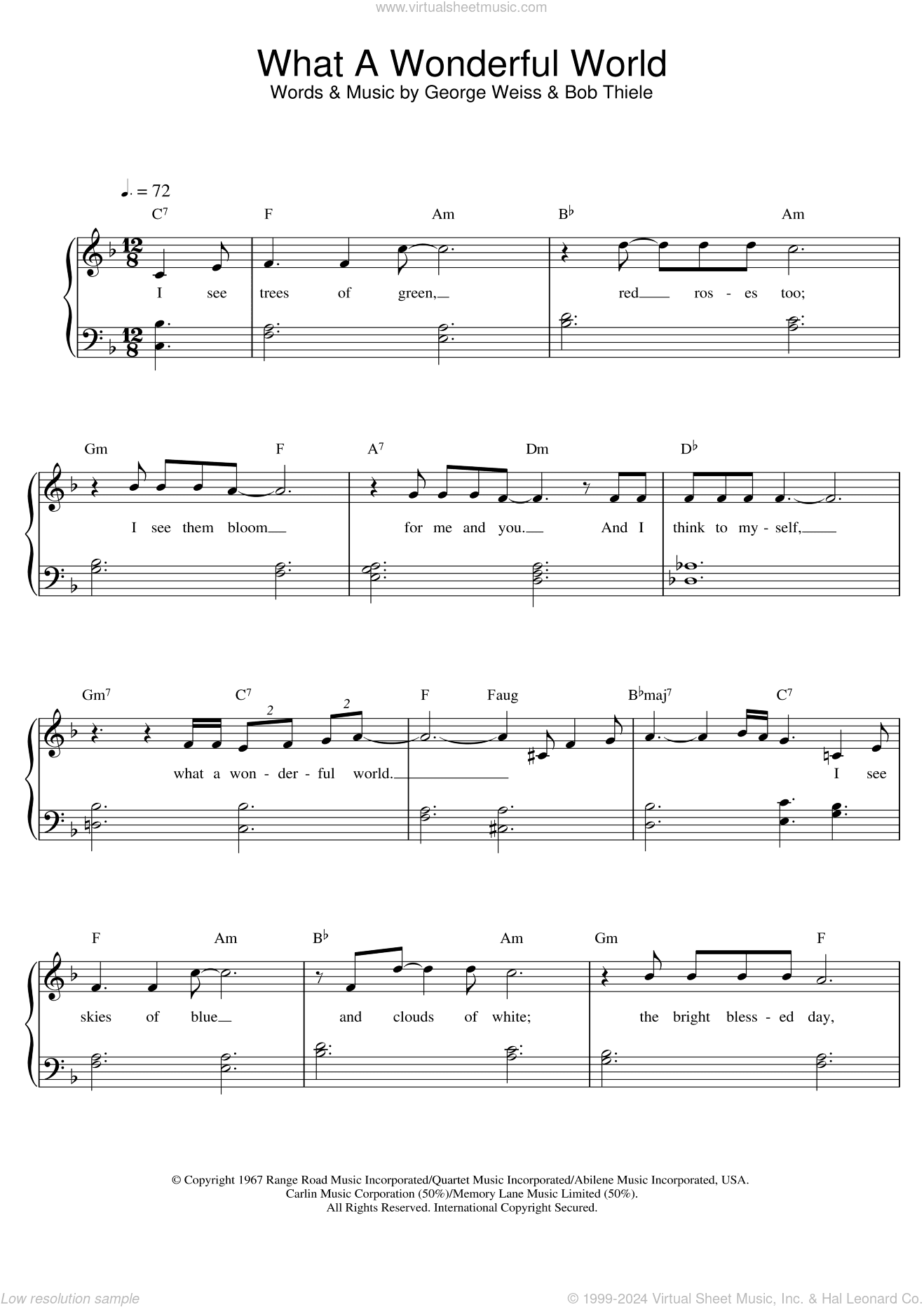 What A Wonderful World, (intermediate)