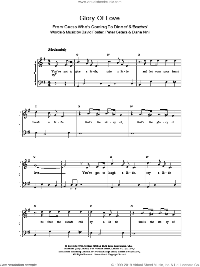 Glory Of Love, (easy)