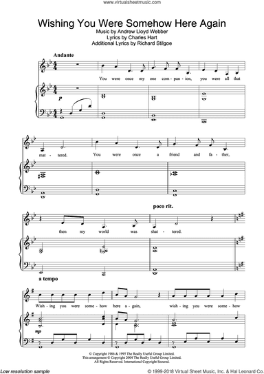 Wishing You Were Somehow Here Again (from The Phantom Of The Opera)