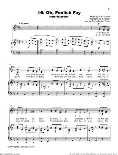 Oh, Foolish Fay, from &lsquo;Iolanthe&rsquo;