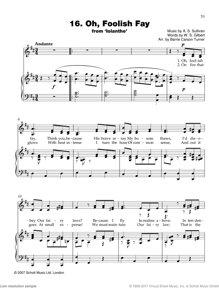 Oh, Foolish Fay, from &lsquo;Iolanthe&rsquo;