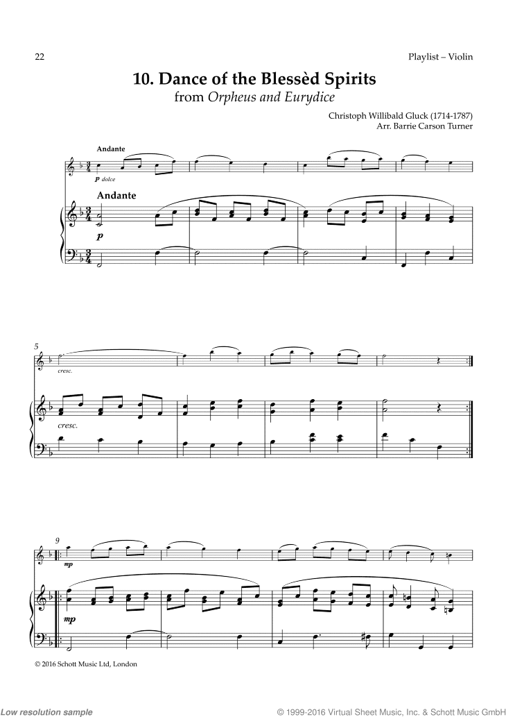 Dance of the Blessed Spirits, from Orpheus and Eurydice