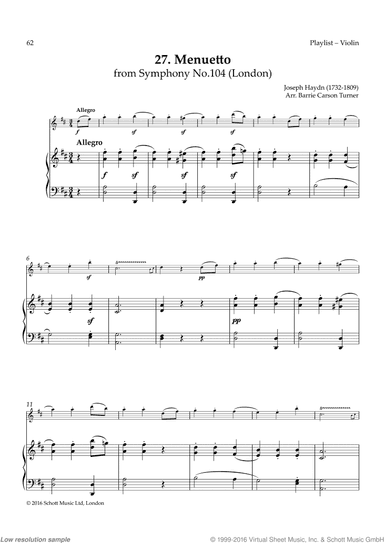 Menuetto, from Symphony No. 104 (London)