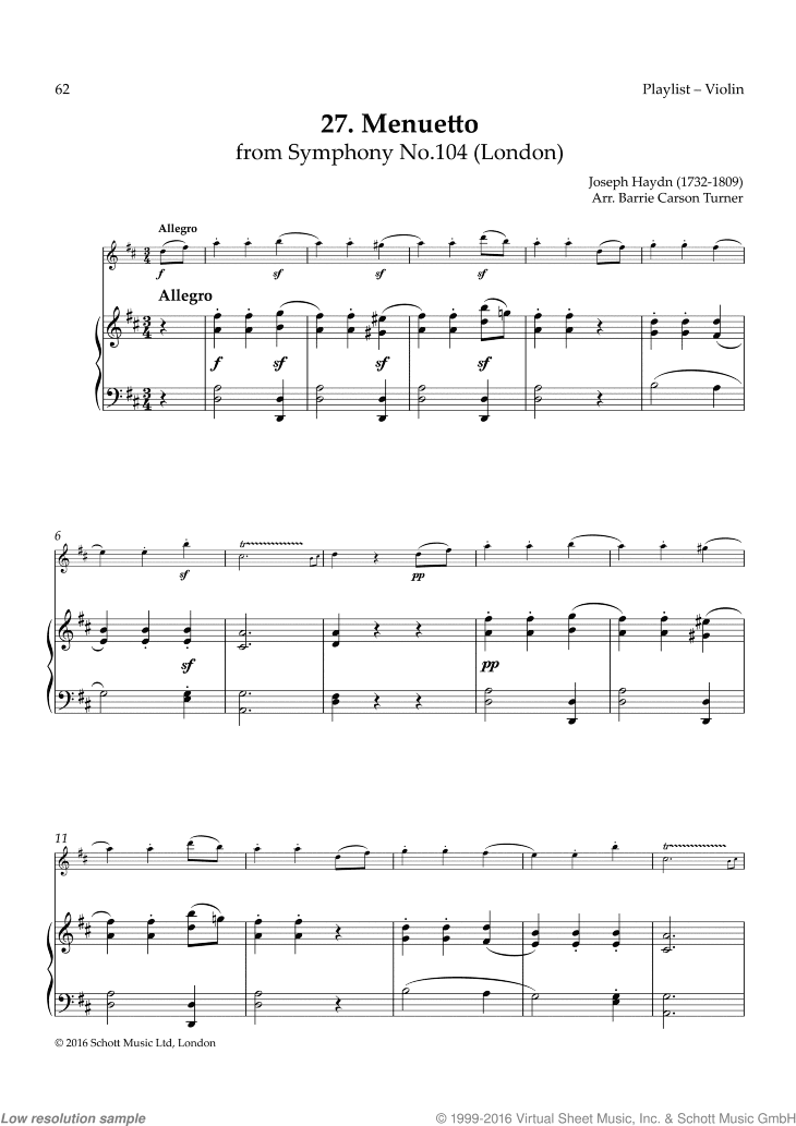 Menuetto, from Symphony No. 104 (London)