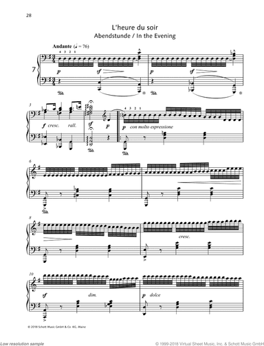 In the Evening, Op. 105 No. 7