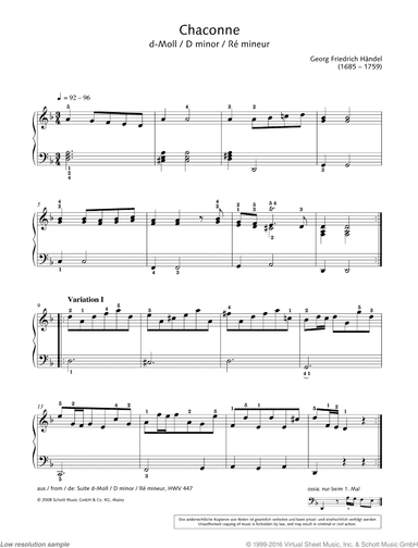 Chaconne in D minor, from Suite D minor, HWV 447