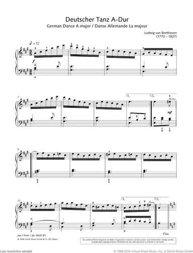 German Dance in A major, from WoO 81