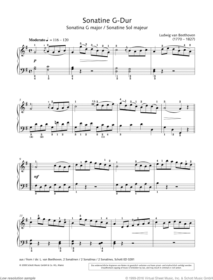 Sonatina in G major, from 2 Sonatinas