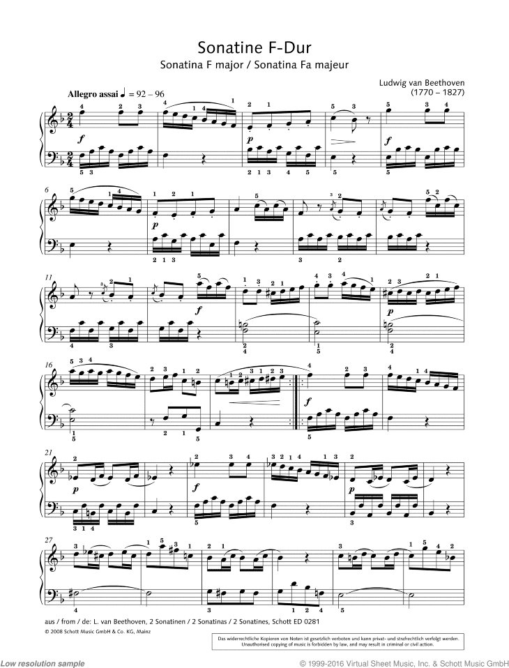 Sonatina in F major, from 2 Sonatinas