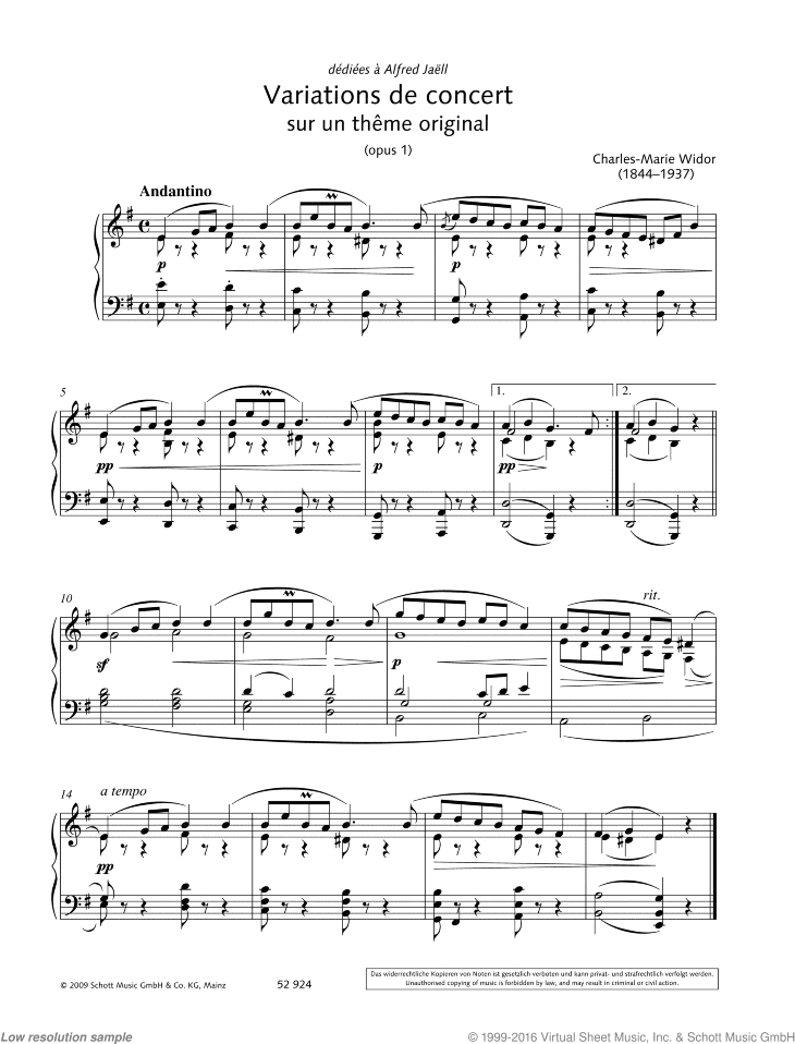 Variations de concert sur un theme original