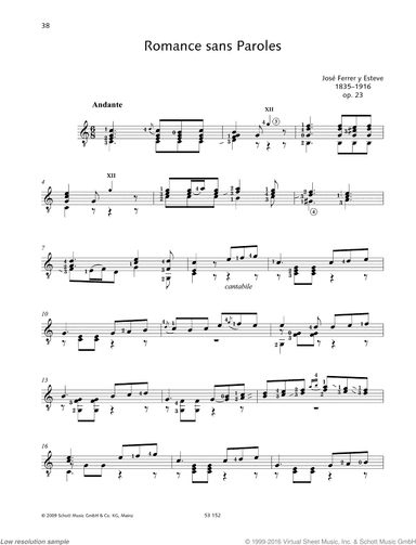 Romance sans Paroles, Op. 23