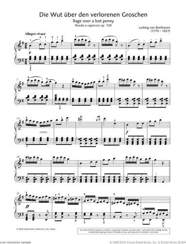 Rage over a lost penny, Op.  129