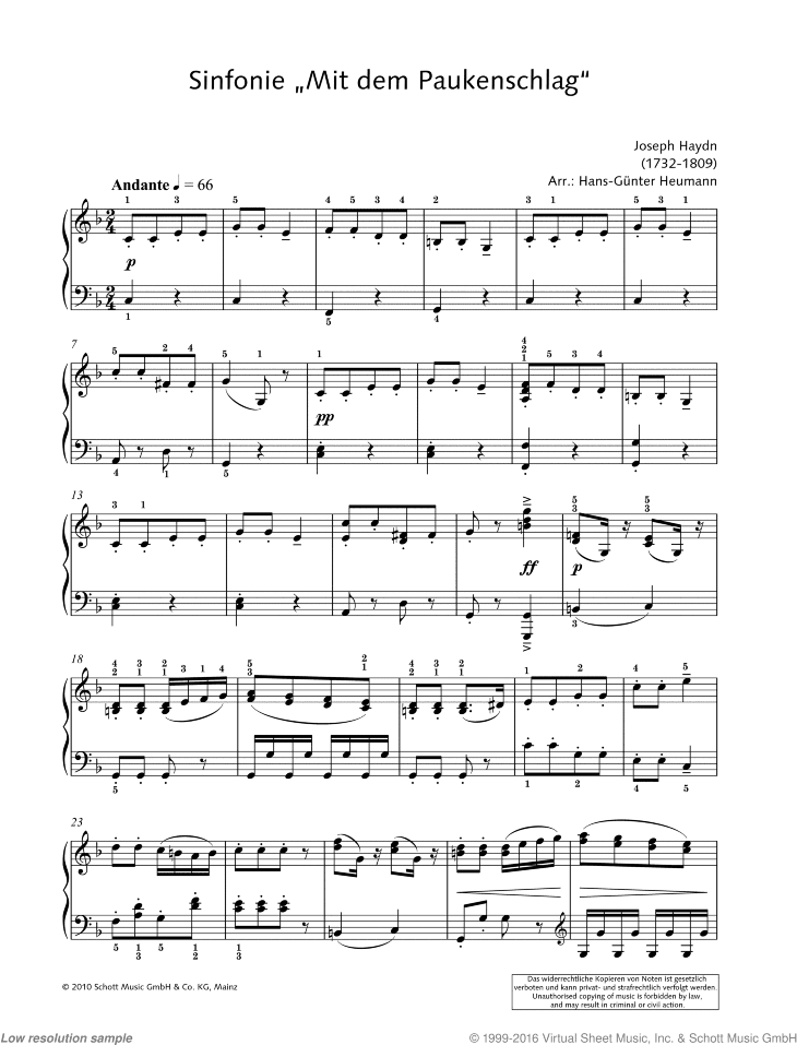 Symphony "Surprise" in G major, 2nd movement