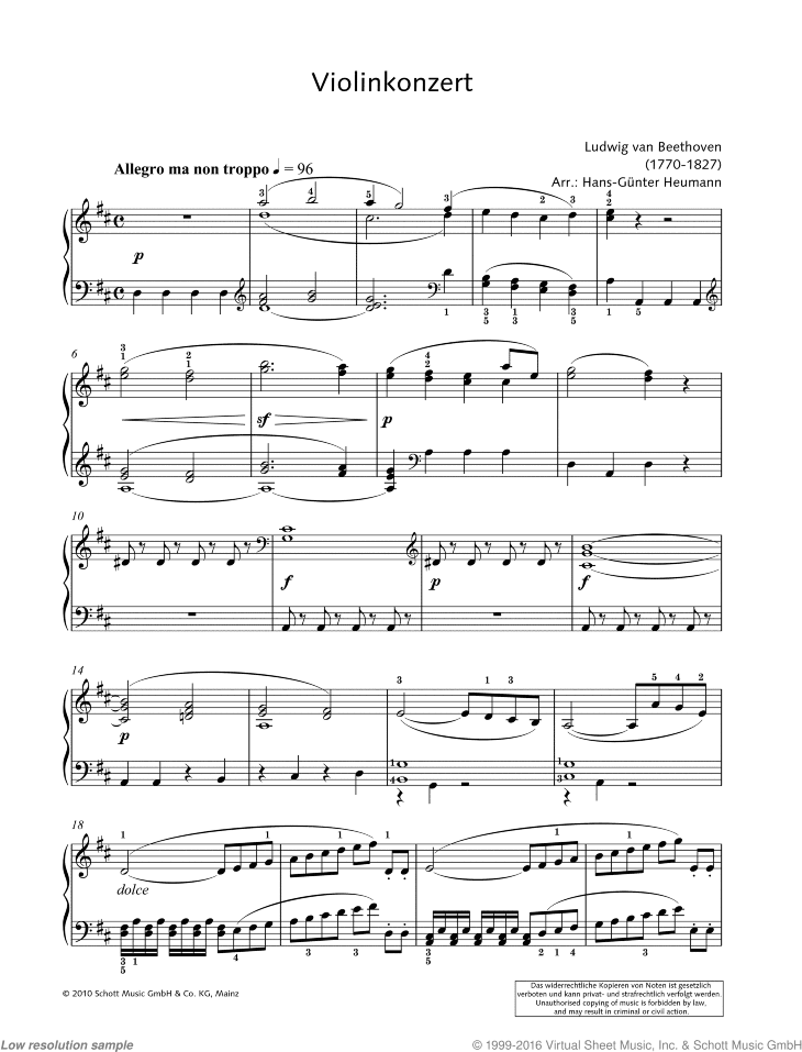 Concerto for Violin and Orchestra in D major, Op.  61