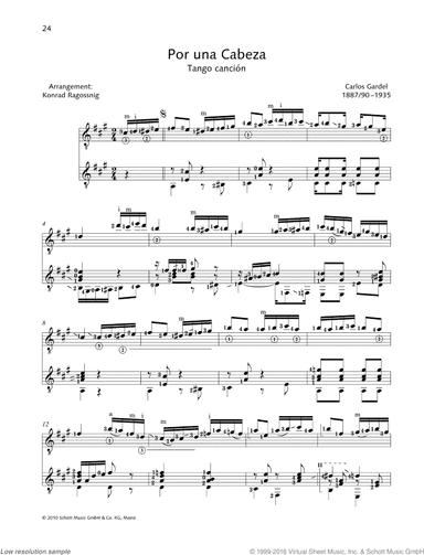 Por una Cabeza, Tango canci&oacute;n