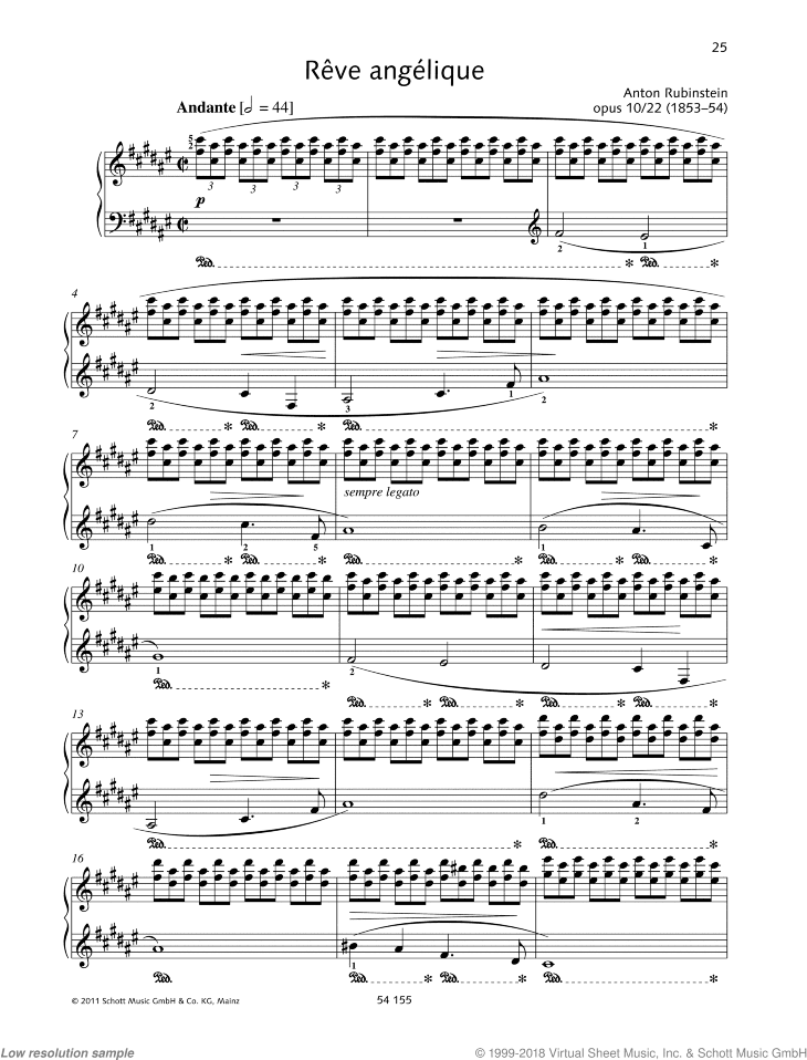 Reve angelique in F-sharp major, Op. 10 No. 22