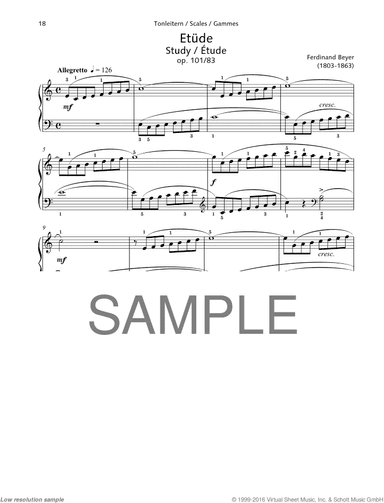 Study, Op. 101 No. 38, Scales