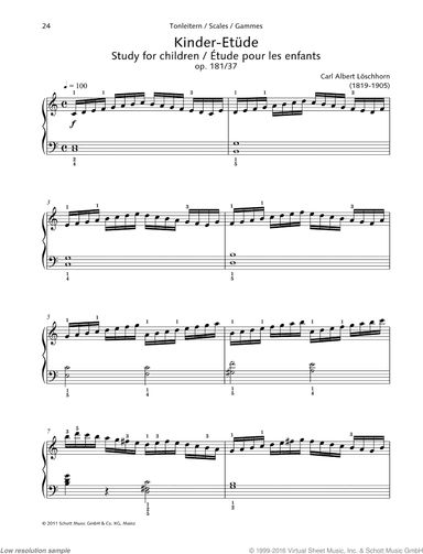 Study for children, Op. 181 No. 37, Scales