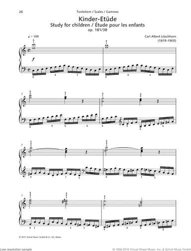 Study for children, Op. 181 No. 38, Scales