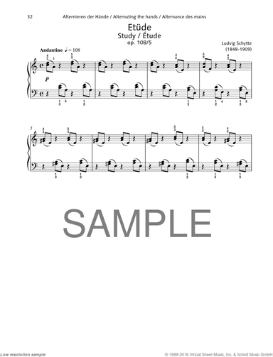 Study, Op. 108 No. 5, Alternating the hands