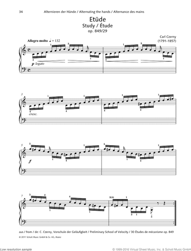 Study, Op. 849 No. 29, Alternating the hands
