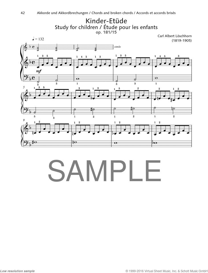Study for children, Op. 181 No. 15, Chords and broken chords