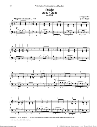 Study, Op. 68 No. 2, Articulation