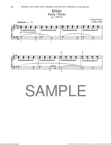 Study, Op. 108 No. 12, Melody in the left hand